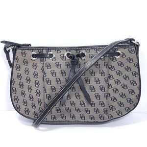 Vintage Dooney Bourke Shoulder Bag Brown  DB Logo Canvas Leather Purse